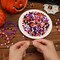 1500pcs Halloween Beads for Jewelry Making - 6mm Round Pony Beads & Plastic Spacers - Orange, Purple, Black & White Small Charms for DIY Bracelets, Necklaces & Hair Crafts